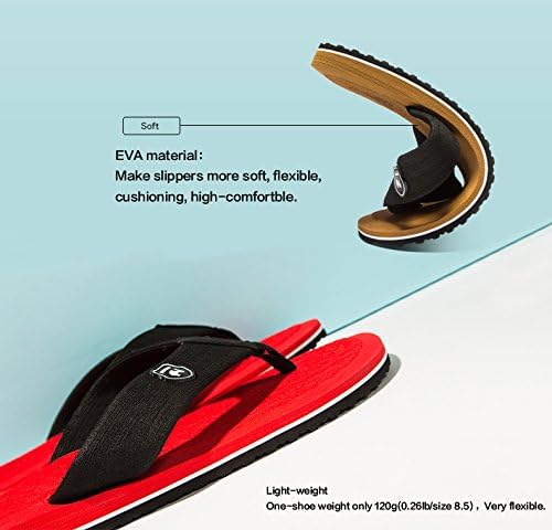 NewDenBer men's and women's classic plush flip flops in UK 11, ultra-lightweight EVA summer beach sandals, comfortable and stylish.