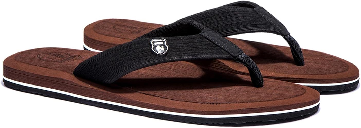 NewDenBer men's and women's classic plush flip flops in UK 11, lightweight EVA summer beach sandals with cushioned soles.