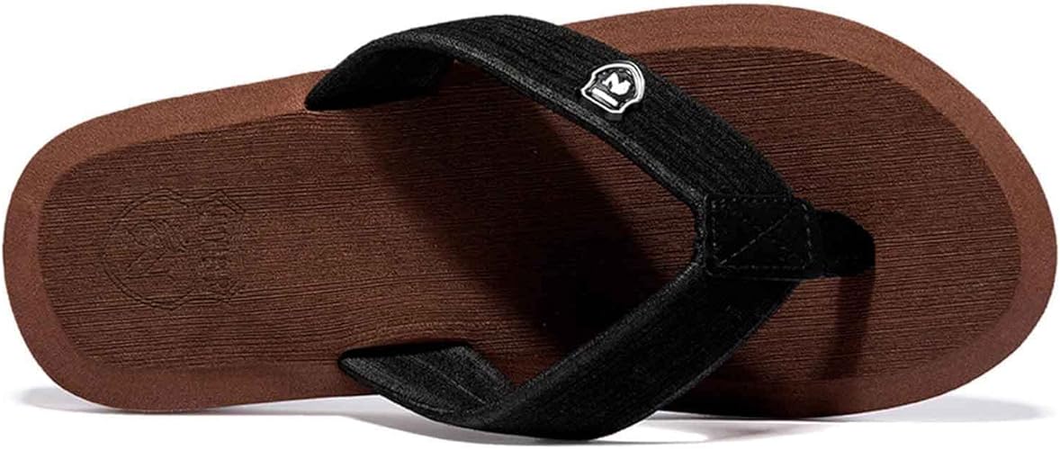 NewDenBer men's and women's plush flip flops in UK size 11, lightweight EVA beach sandals perfect for summer.