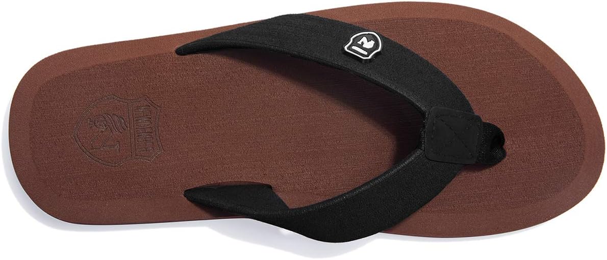 NewDenBer men's and women's classic plush flip flops in UK 11, lightweight EVA summer beach sandals, featuring soft, comfortable straps.