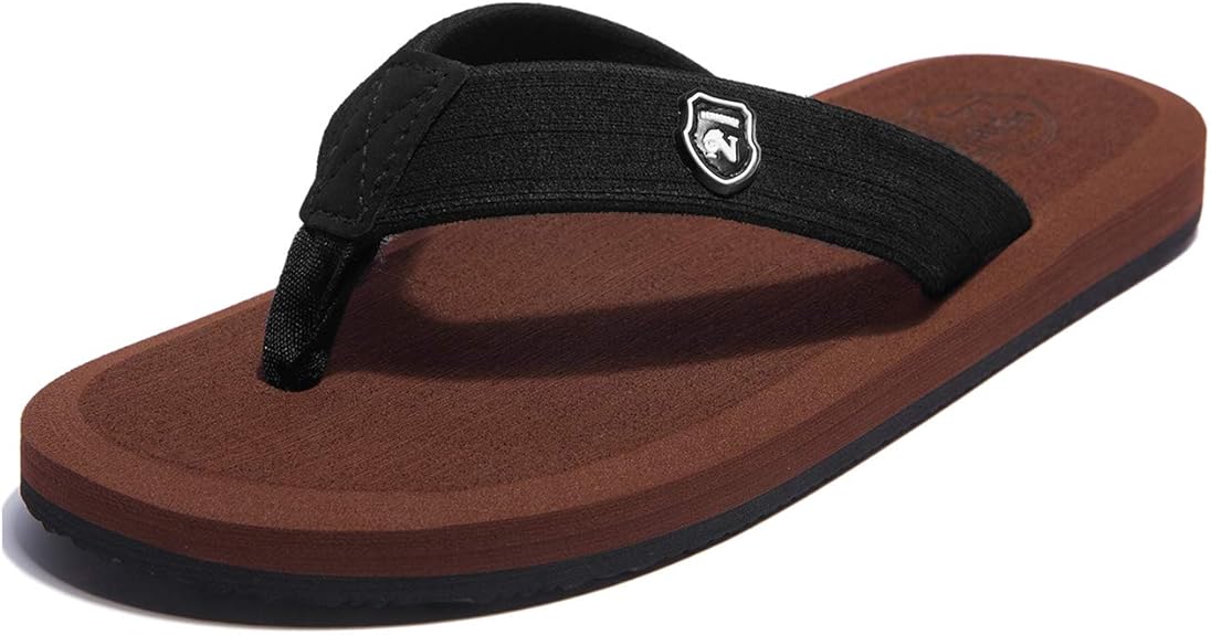 NewDenBer men's and women's plush flip flops in UK 11, ultra-lightweight EVA beach sandals, suitable for summer wear.