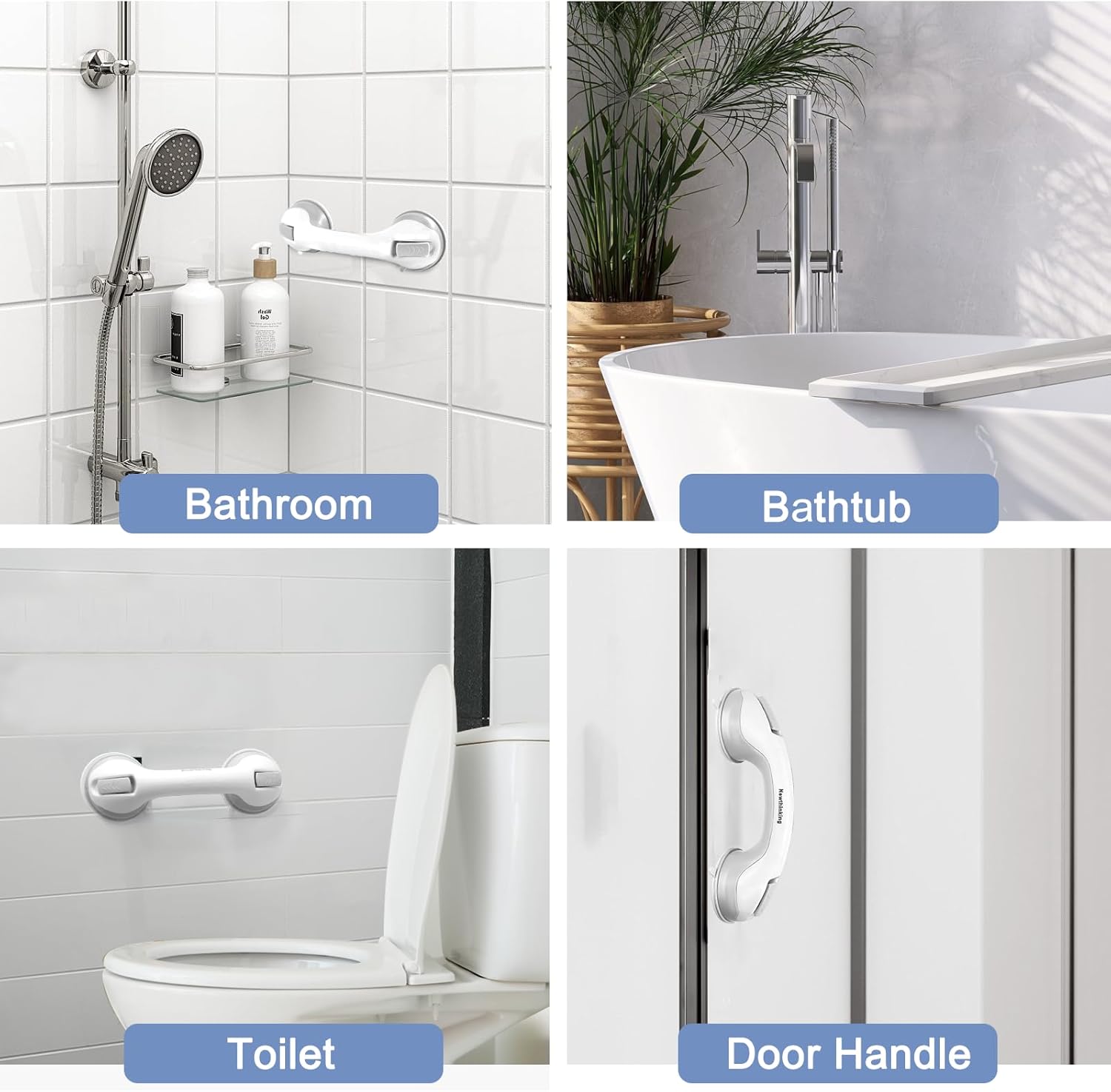 Suction Grab Rail | Portable Bathroom Safety Handle | No-Tools Installation | 55kg Support - Zeta Store