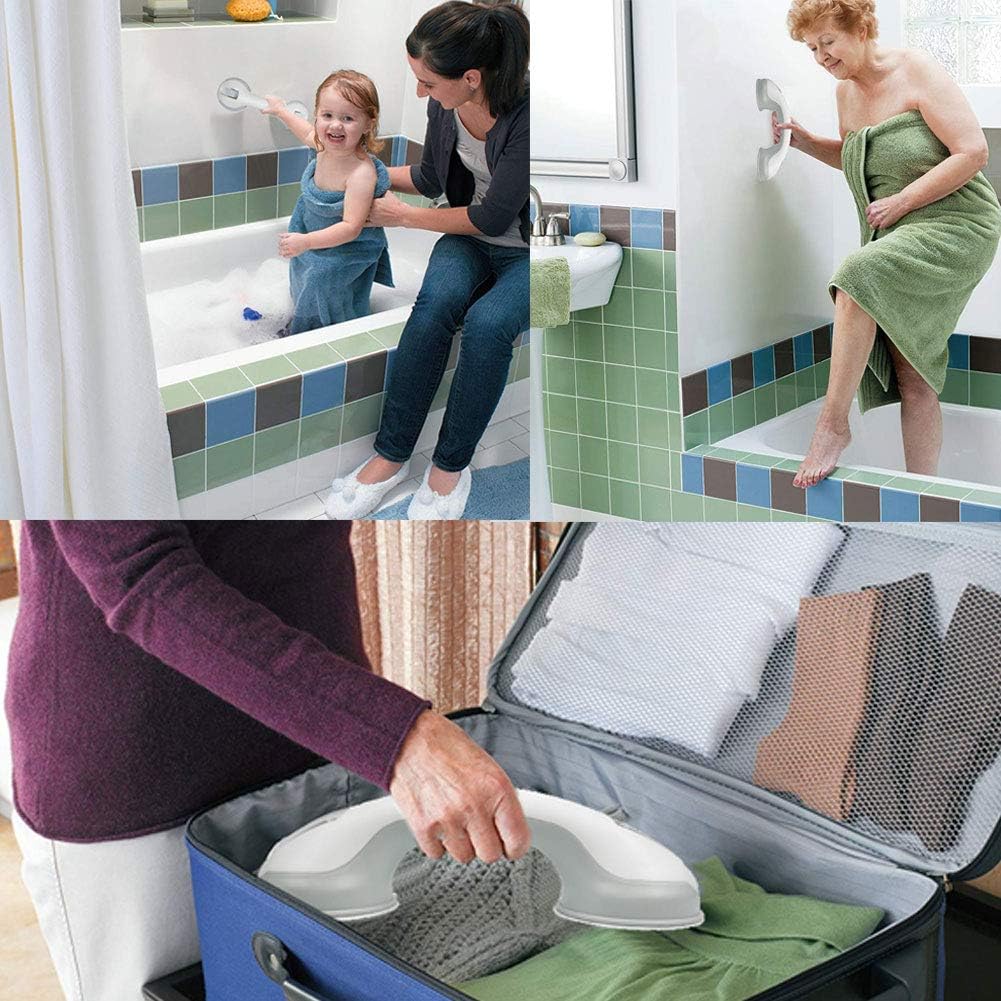 Suction Grab Rail | Portable Bathroom Safety Handle | No-Tools Installation | 55kg Support - Zeta Store