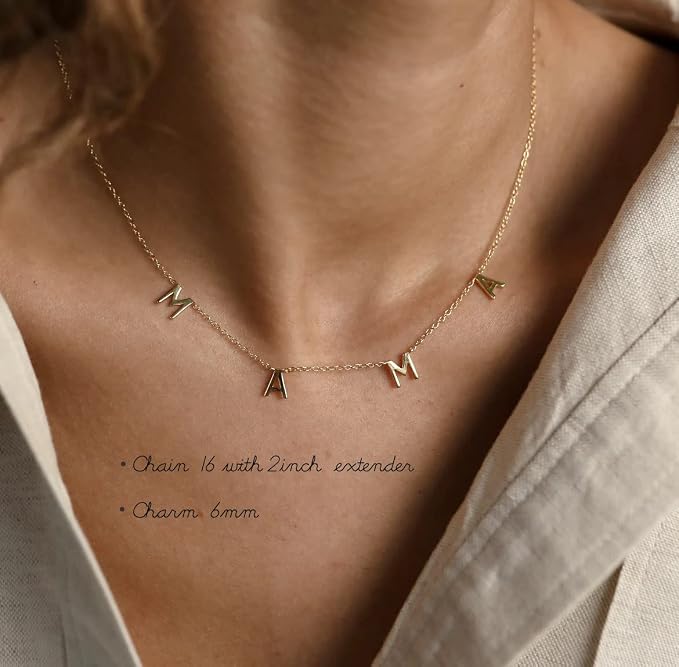 NONTAI Gold MAMA Necklace for Women - Dainty 14K Gold Plated Mama Necklace - Perfect New Mom Gift, Mother's Day Gift for Expecting Mom
