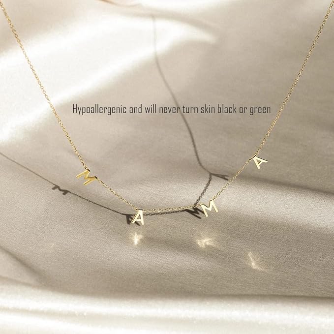 NONTAI Gold MAMA Necklace for Women - Dainty 14K Gold Plated Mama Necklace - Perfect New Mom Gift, Mother's Day Gift for Expecting Mom