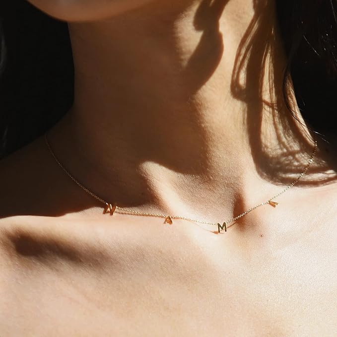 NONTAI Gold MAMA Necklace for Women - Dainty 14K Gold Plated Mama Necklace - Perfect New Mom Gift, Mother's Day Gift for Expecting Mom