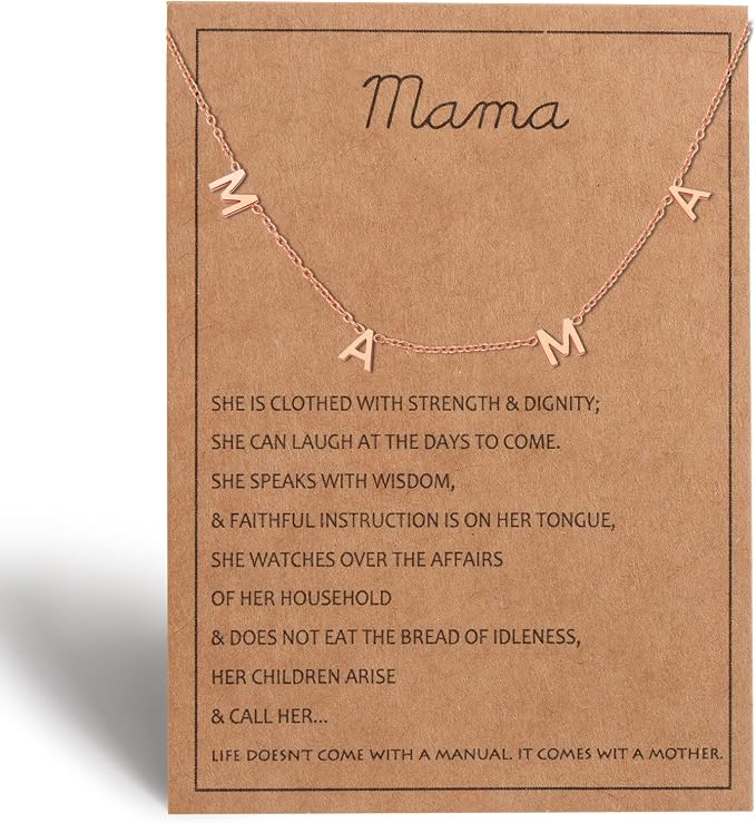NONTAI Gold MAMA Necklace for Women - Dainty 14K Gold Plated Mama Necklace - Perfect New Mom Gift, Mother's Day Gift for Expecting Mom