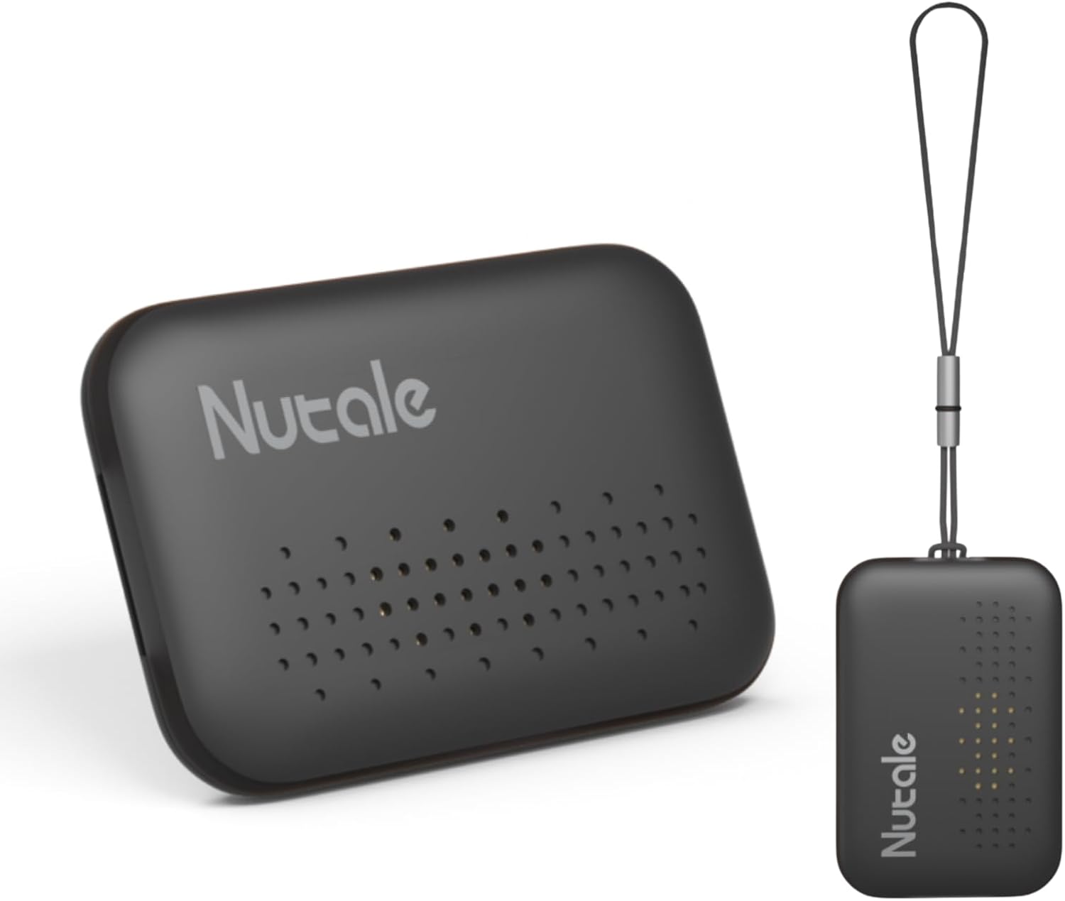 Nutale Mini Smart Finder Bluetooth key tracker with keychain for keys, wallet, and other belongings, CR2016 battery included.