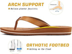 ONCAI Women's Arch Support Flip Flops – Yoga Mat Comfort & Orthotic Soles – Summer Beach Sandals