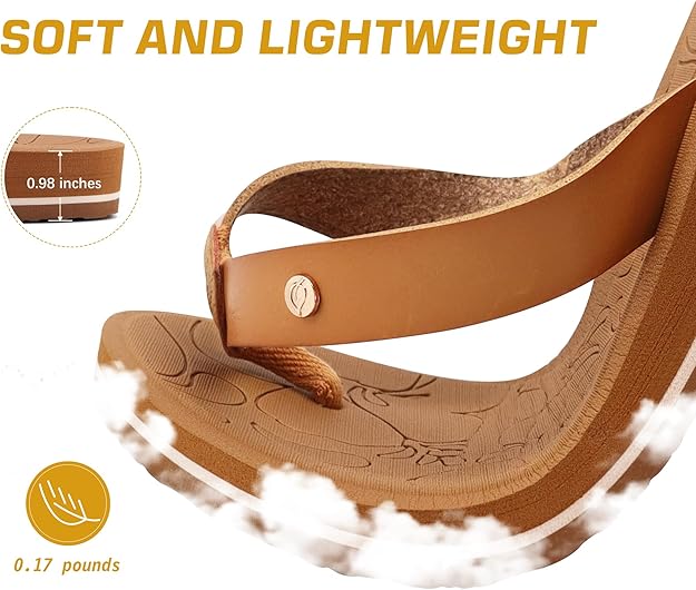 ONCAI Women's Arch Support Flip Flops – Yoga Mat Comfort & Orthotic Soles – Summer Beach Sandals