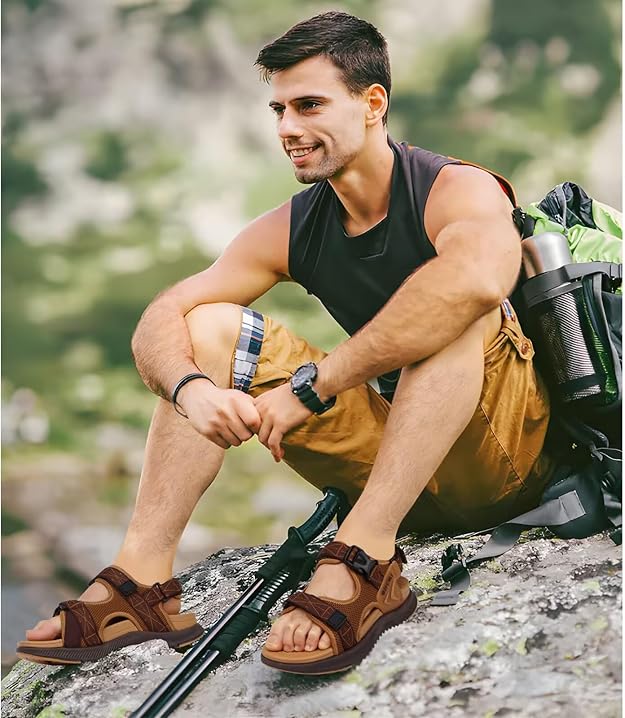 ONCAI Men's Orthopedic Hiking Sandals | Arch Support Sports Slides | Breathable Mesh & Adjustable Straps | UK Sizes 6 | Brand New in Barn! - Zeta Store