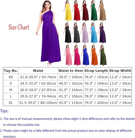 OwlFay Women's Elegant Convertible Multi-Way Maxi Dress Size S | Wedding Formal & Prom Ball Gown | Brand New! - Zeta Store