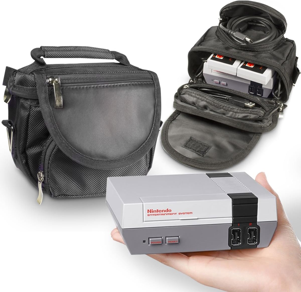 Orzly Official Travel Case for Nintendo NES Classic Mini Console  | Premium Storage Bag for Console, 2 Controllers & Cables | Brand New Batch | ZetaStore.uk Exclusive Bargain! - Zeta Store