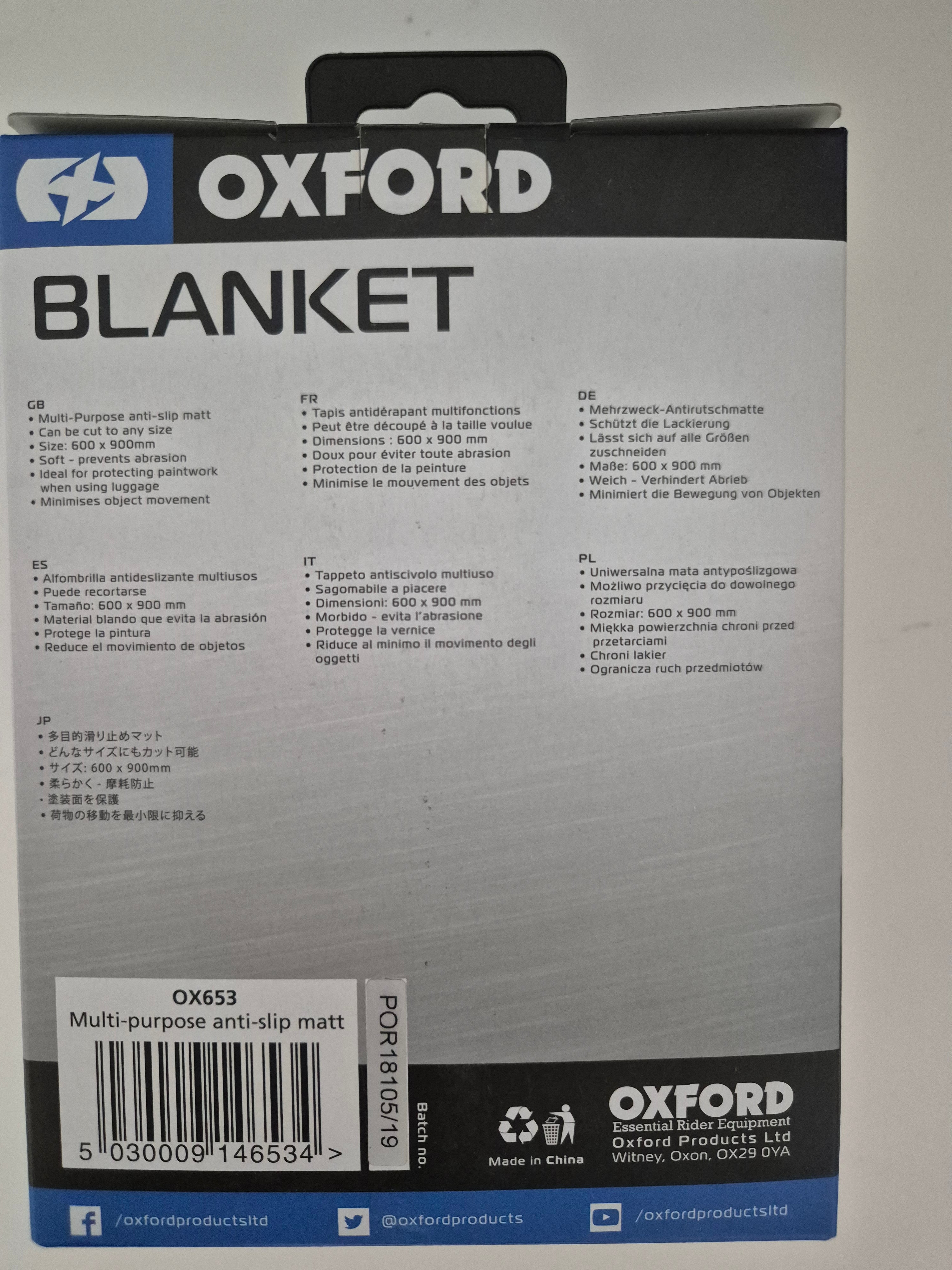 Oxford Blanket Multi-Purpose Anti-Slip Matt 600mm x 900mm | Paint Protection for Motorcycle Luggage | Brand New | Real Bargain