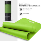 POWRX Premium Thick Exercise Mat | 190x60cm Extra Thick 1.5cm Sports & Yoga Mat | Non-Slip, Skin-Friendly & Phthalate-Free with Carry Bag