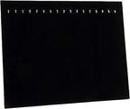 Pack of 2 Black Velvet Jewelry Display Stands | 17-Hook Necklace Holder Board for Boutique & Store
