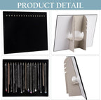 Pack of 2 Black Velvet Jewelry Display Stands | 17-Hook Necklace Holder Board for Boutique & Store
