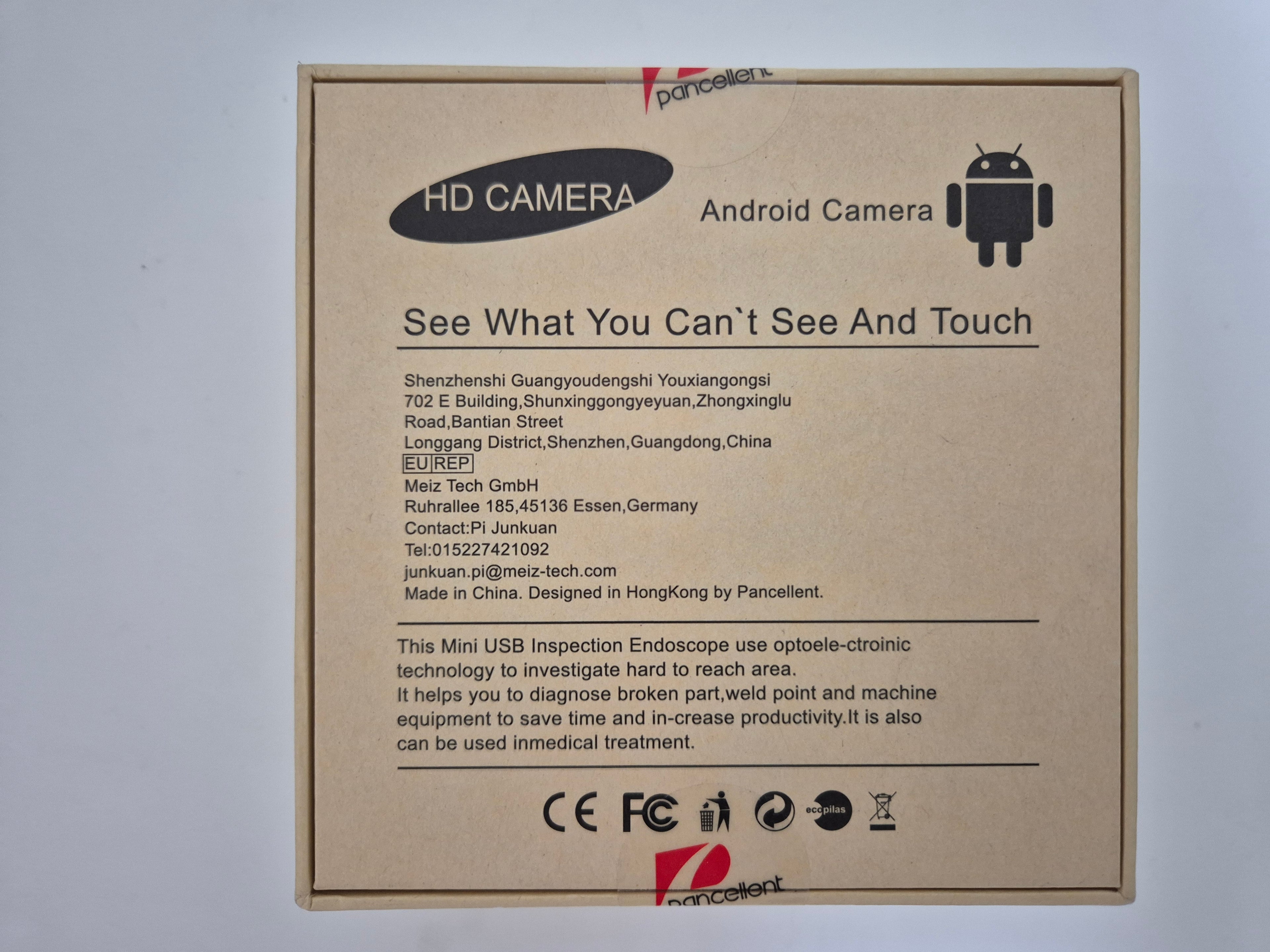 Pancellent 5.5mm 1920P Snake Inspection Borescope – HD Industrial Endoscope with 6 LED Lights