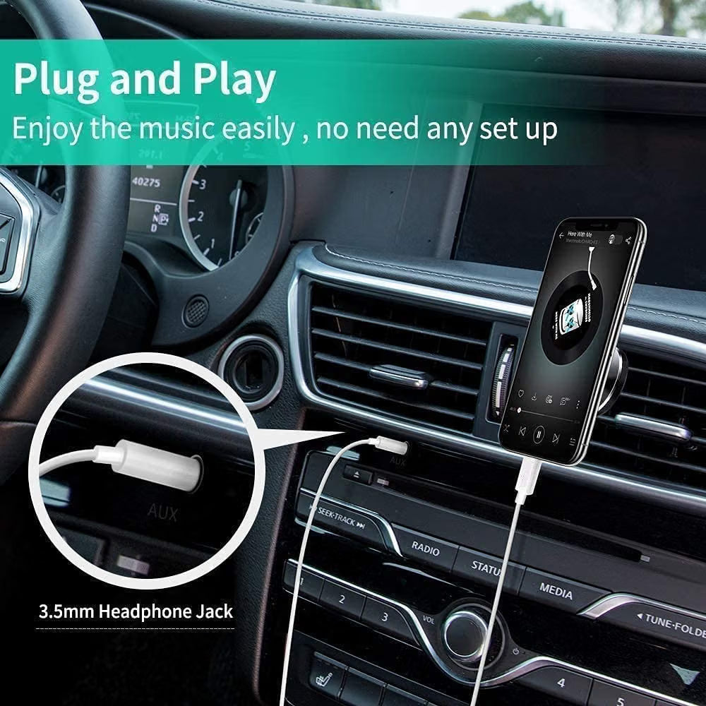 Paper Mate iPhone to 3.5mm Aux Cable - Lightning to Aux Cord 1M (3.3ft) White for Car Stereo, Speaker, Headphones - Hi-Fi Sound