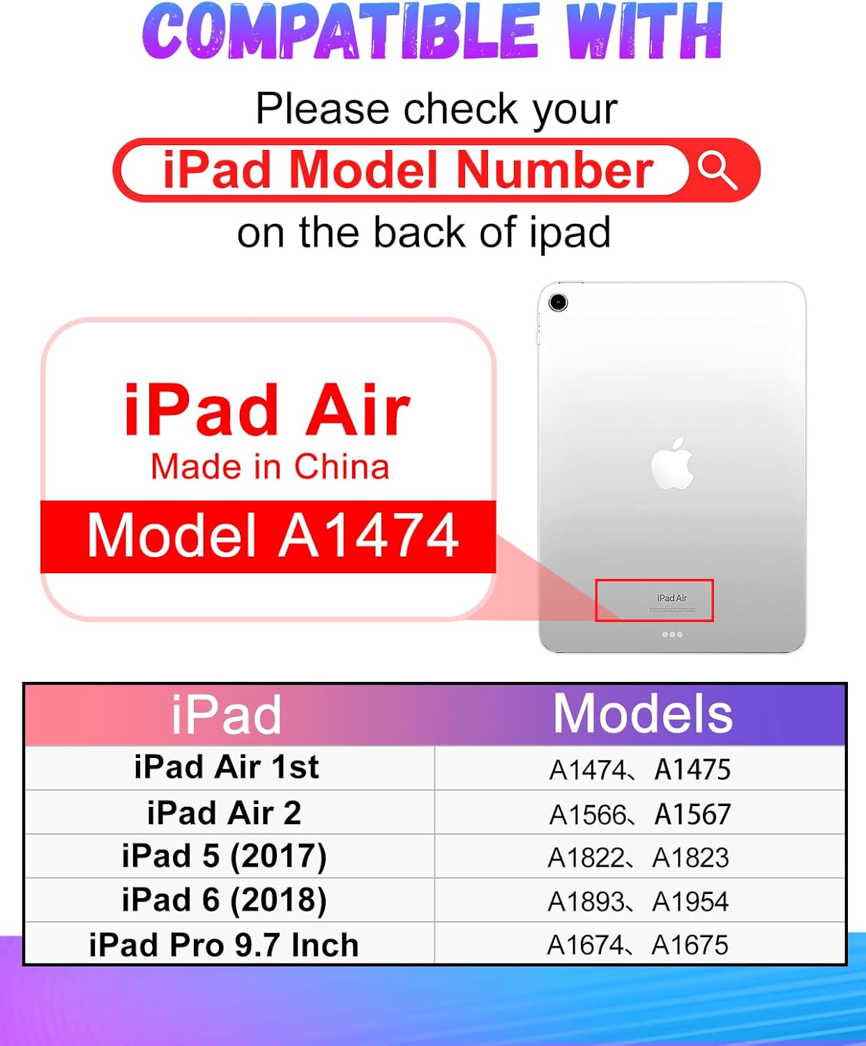 Pegmode Sun & Moon Aesthetic iPad Case | Folio Cover for iPad 5/6, Air 1/2, Pro 9.7" | 🌙 Brand New & A Real Bargain