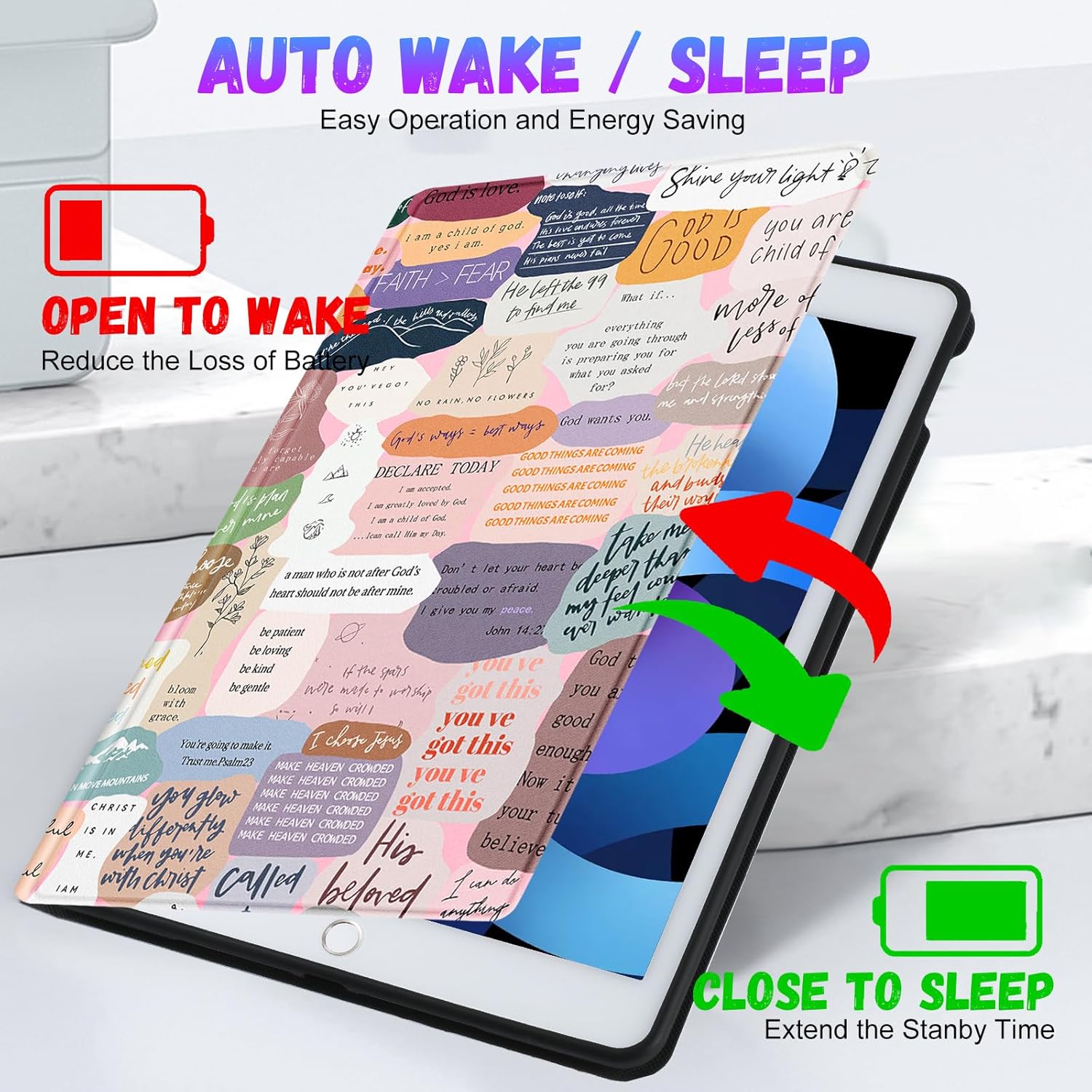 Pegmode Inspirational Quote iPad Pro 11 Case 2024/M4 | Aesthetic Collage Design | Apple Pencil Holder | 🌟 Brand New & A Real Bargain!