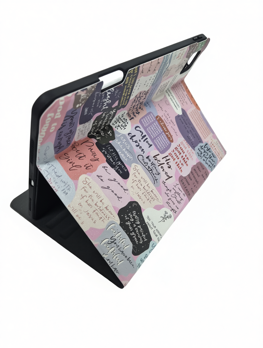 Pegmode Inspirational Quote iPad Pro 11 Case 2024/M4 | Aesthetic Collage Design | Apple Pencil Holder | 🌟 Brand New & A Real Bargain!