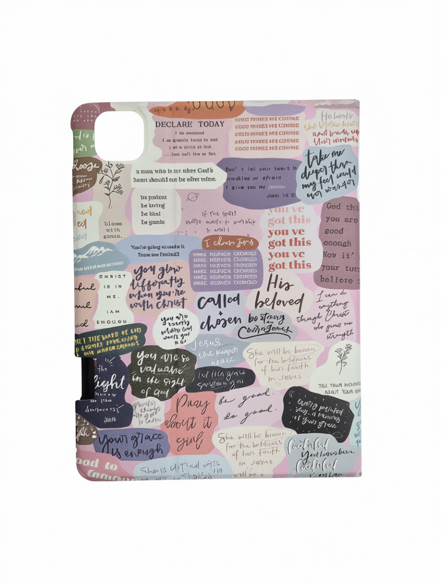 Pegmode Inspirational Quote iPad Pro 11 Case 2024/M4 | Aesthetic Collage Design | Apple Pencil Holder | 🌟 Brand New & A Real Bargain!