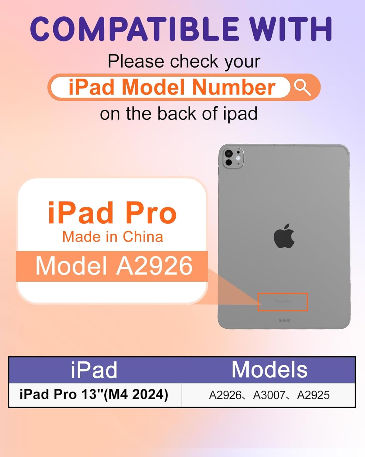 Pegmode. Cute Sun & Moon iPad Case for iPad Pro 13" M4 2024 ~ 360° Rotating Stand + Auto Wake/Sleep + Pencil Holder ~ Aesthetic Folio Cover for Girls & Teens - Zeta Store
