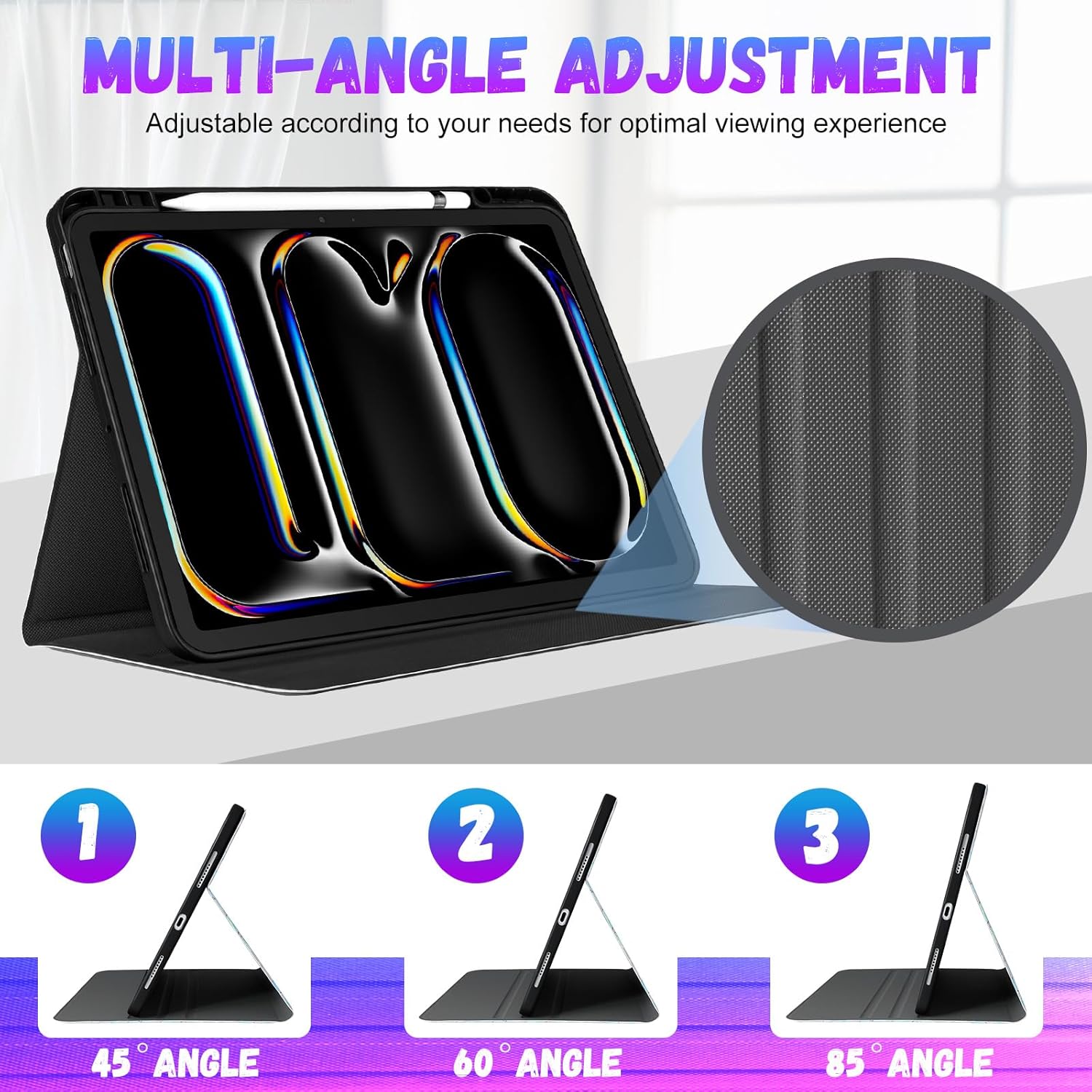 Pegmode. Millennium Falcon Design ✨ iPad Pro 13" Case 2024 (M4) | Cute Folio Cover with Pencil Holder | Auto Wake/Sleep | Multi-Angle Stand - Zeta Store