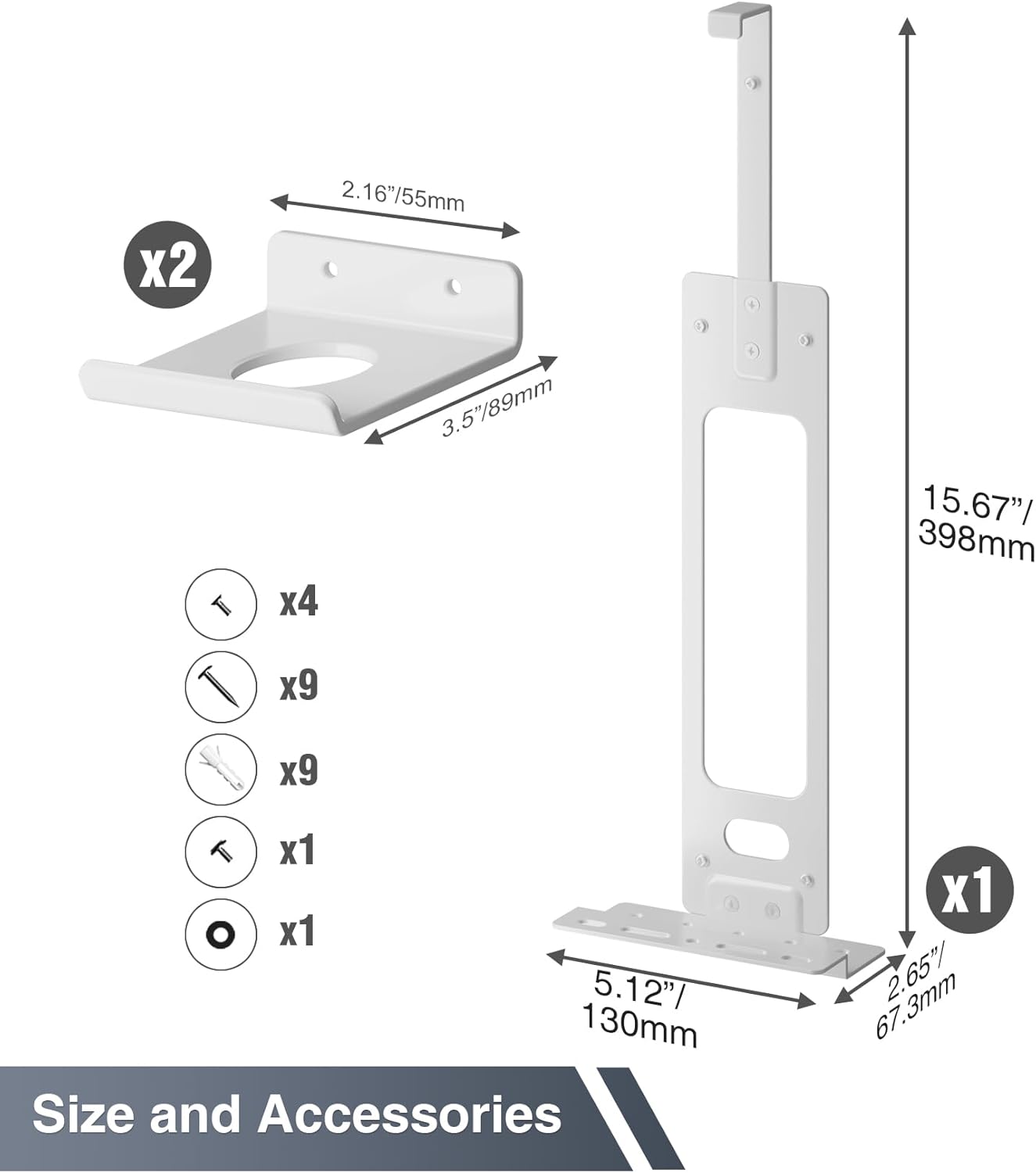 Pickpiff PS5 Wall Mount – Heavy-Duty Floating Stand for PS5 Disc & Digital Edition with 2 Controller Brackets – 33lb Capacity – Not for Slim