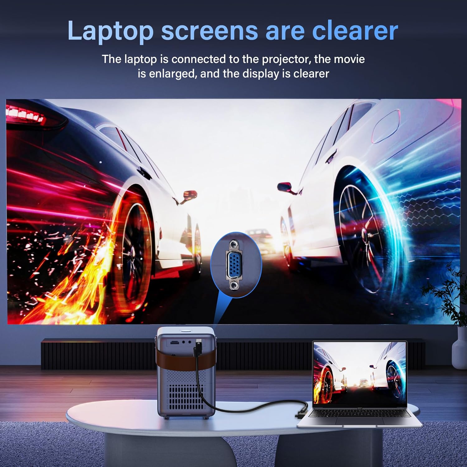 Pngkyocn 90° VGA cable, 1.5m, male to male, full HD 1080p, adjustable bend angle, suitable for PC, laptop, or projector connection
