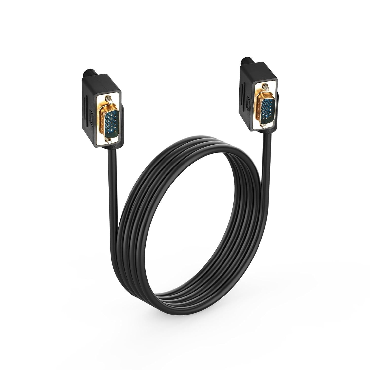 Pngkyocn 90° VGA cable connecting PC or projector with 1.5m length, full HD 1080p resolution, male to male video cord, bend angle design