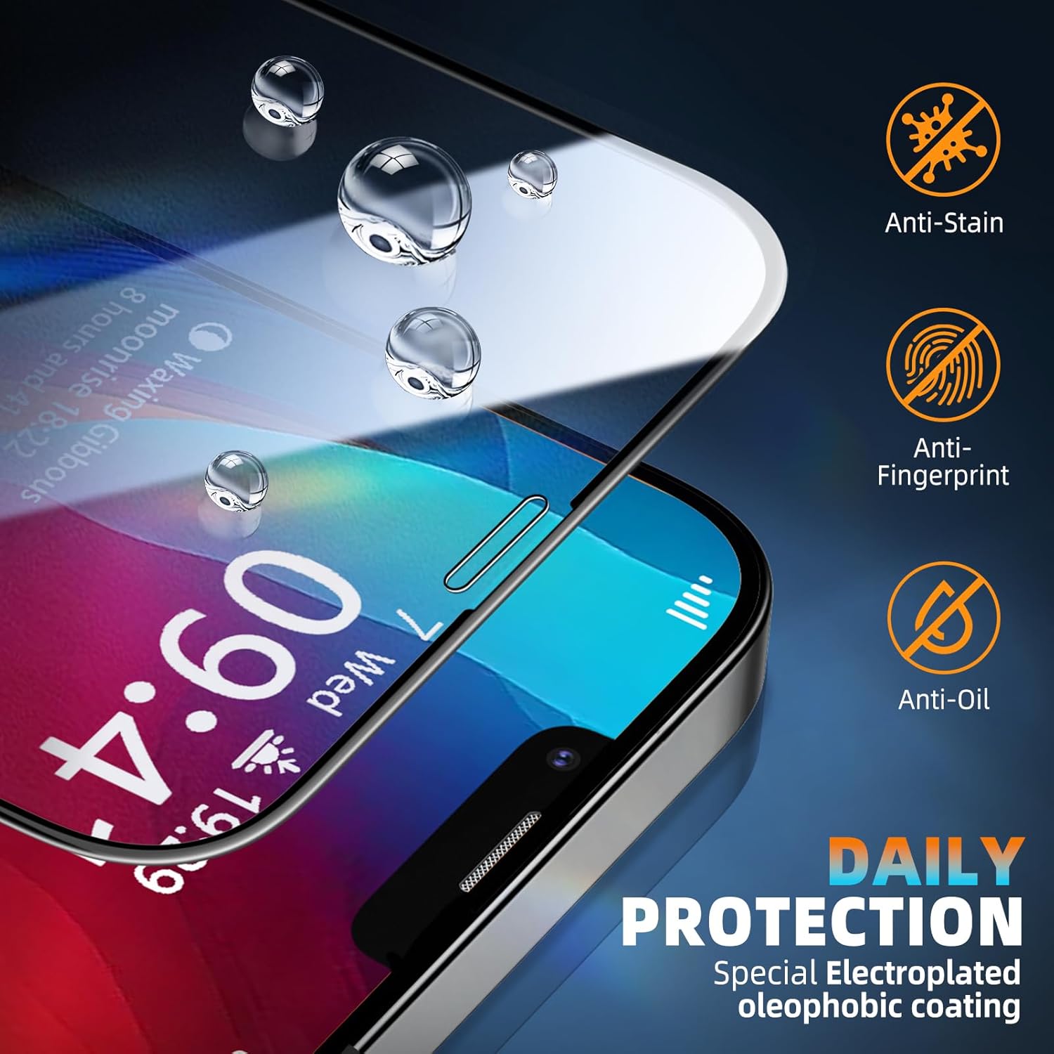 PuyaTeya iPhone UNBREAK 9H glass screen protector in black box, auto-dust removal, bubble-free, full coverage, case friendly, 2-pack