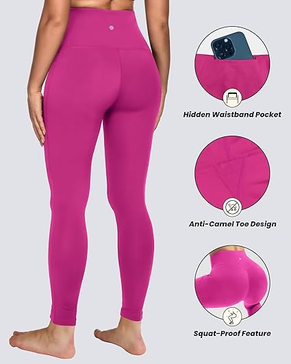 QUEENIEKE High Waisted Yoga Pants - Tummy Control & Butt Lifting | Pink | Size S