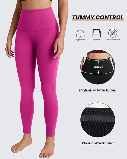 QUEENIEKE High Waisted Yoga Pants - Tummy Control & Butt Lifting | Pink | Size S
