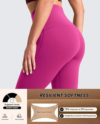 QUEENIEKE High Waisted Yoga Pants - Tummy Control & Butt Lifting | Pink | Size S