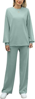 REORIA -  CozyChic Lounge Set | Ultra-Soft 2-Piece Tracksuit | Wide-Leg Joggers outift - Zeta Store