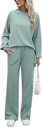 REORIA -  CozyChic Lounge Set | Ultra-Soft 2-Piece Tracksuit | Wide-Leg Joggers outift - Zeta Store
