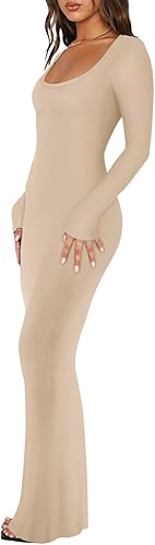 REORIA - Low Square Neck Maxi Dress ✨ | Slimming Flare Hem | Sexy & Cozy Long Sleeve | Wedding Guest & Formal Wear - Zeta Store