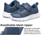 Raoendis Kids Trainers - Breathable Mesh Running Shoes | Lightweight Tennis Sneakers with Hook & Loop | Non-Slip School Shoes for Boys & Girls (Size EU 33, UK 1, USA 1.5)