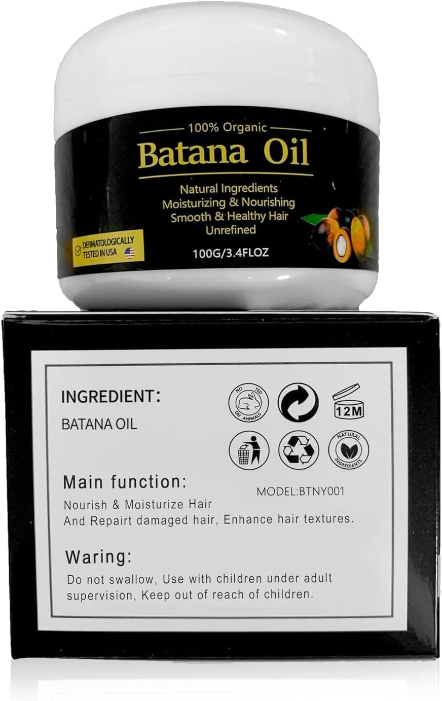 Raw Organic Batana Oil • 100% Pure &amp; Unrefined • Anti-Hair Loss • Promotes Growth • Thicker, Fuller Hair • 3.4 fl oz
