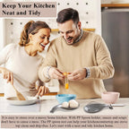 ReaNea 4-Piece Gray Spoon Rest Set | Stove Top Utensil Holder for Ladles & Spatulas | Stackable, Dishwasher Safe & Multi-Functional