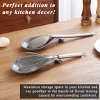 ReaNea 4-Piece Gray Spoon Rest Set | Stove Top Utensil Holder for Ladles & Spatulas | Stackable, Dishwasher Safe & Multi-Functional