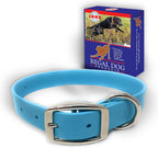 Regal Dog Light Blue Waterproof Dog Collar | Heavy-Duty Double Buckle | All-Weather Vinyl Coated - Zeta Store