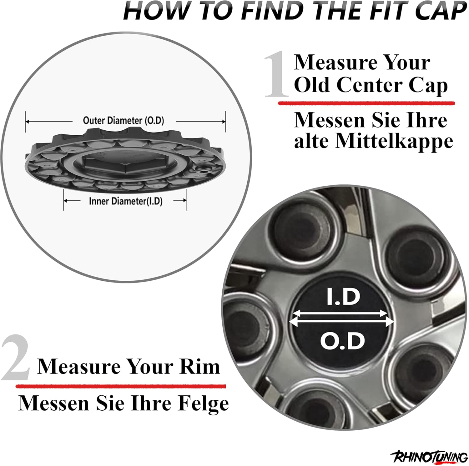 Rhinotuning - BRAND-NEW BARN FIND! 4-Pack Black Wheel Center Caps | 168mm OD | Universal Fit for BBS, BMW & More! - Zeta Store