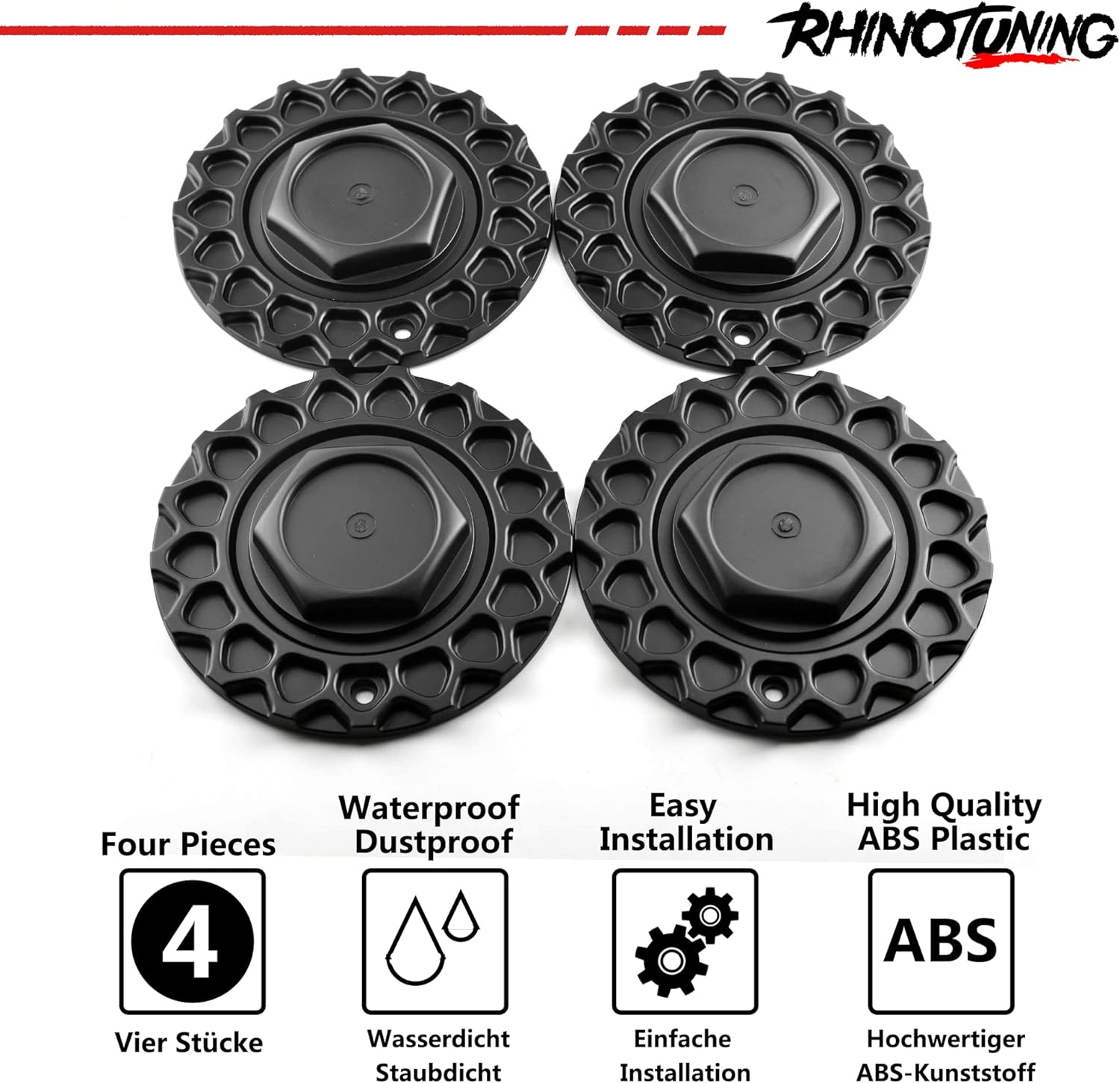 Rhinotuning - BRAND-NEW BARN FIND! 4-Pack Black Wheel Center Caps | 168mm OD | Universal Fit for BBS, BMW & More! - Zeta Store