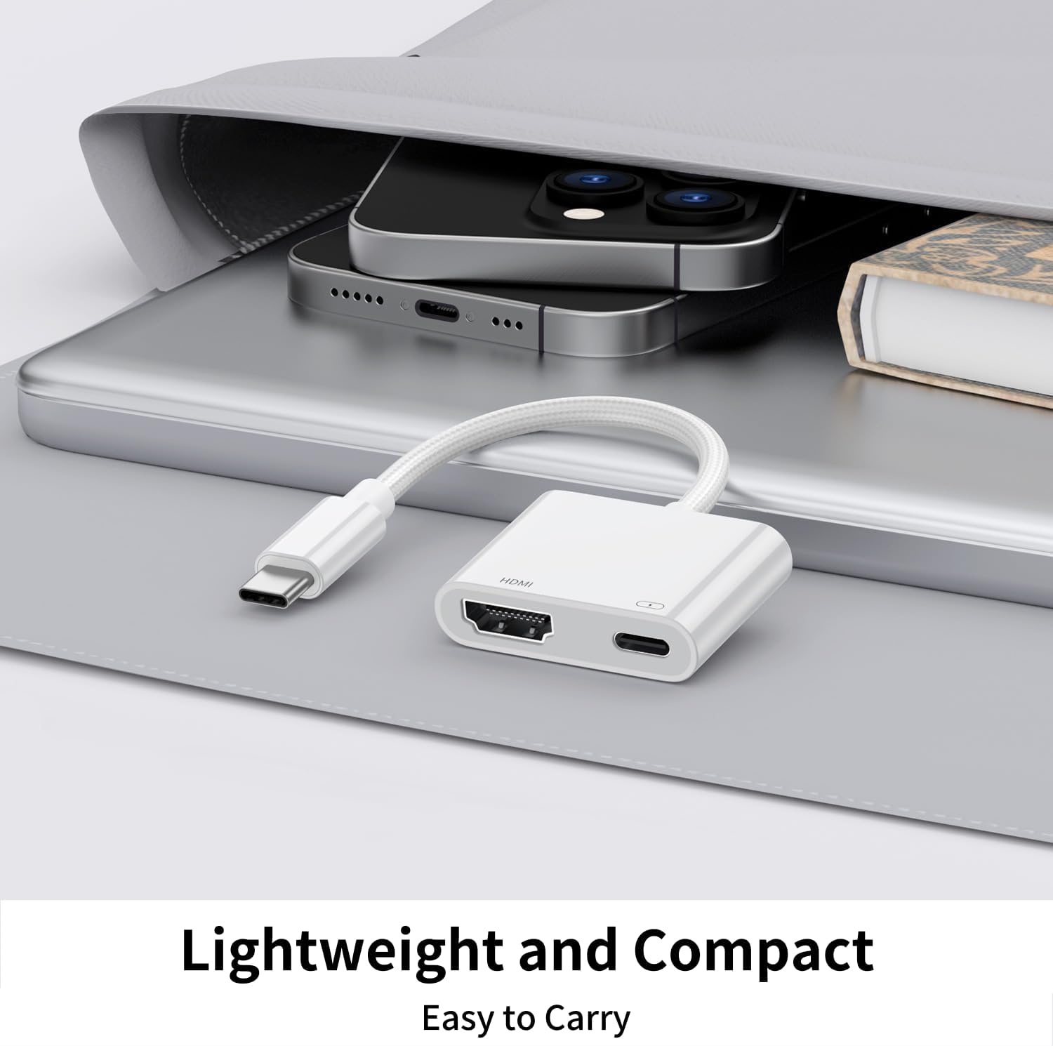 ⚡ RJLLKD 2-in-1 USB C to HDMI Adapter with PD Charging - Digital AV Sync Connector for iPhone 15/16/17 Series, iPad, MacBook, Samsung | Brand New