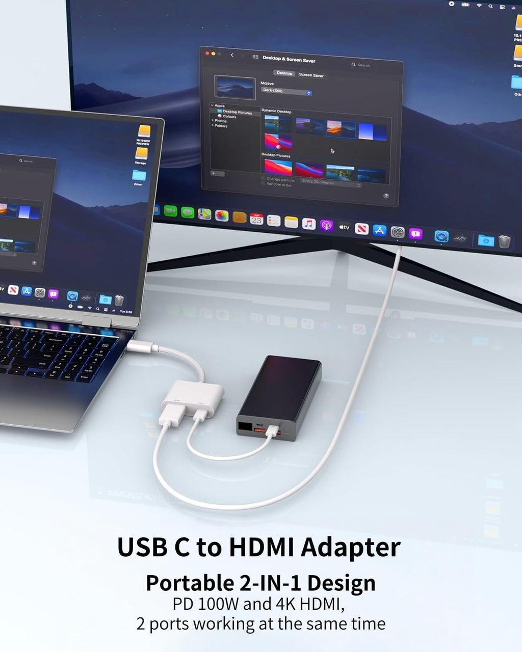 ⚡ RJLLKD 2-in-1 USB C to HDMI Adapter with PD Charging - Digital AV Sync Connector for iPhone 15/16/17 Series, iPad, MacBook, Samsung | Brand New