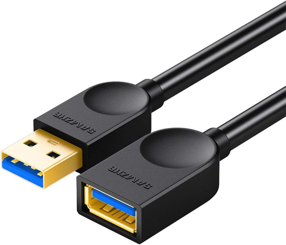 SAMZHE USB 3.0 Extension Cable - 5Gbps High Speed Data Sync &amp; Charging Cable, Male to Female with Gold-Plated Connectors, 3-Layer Shielding
