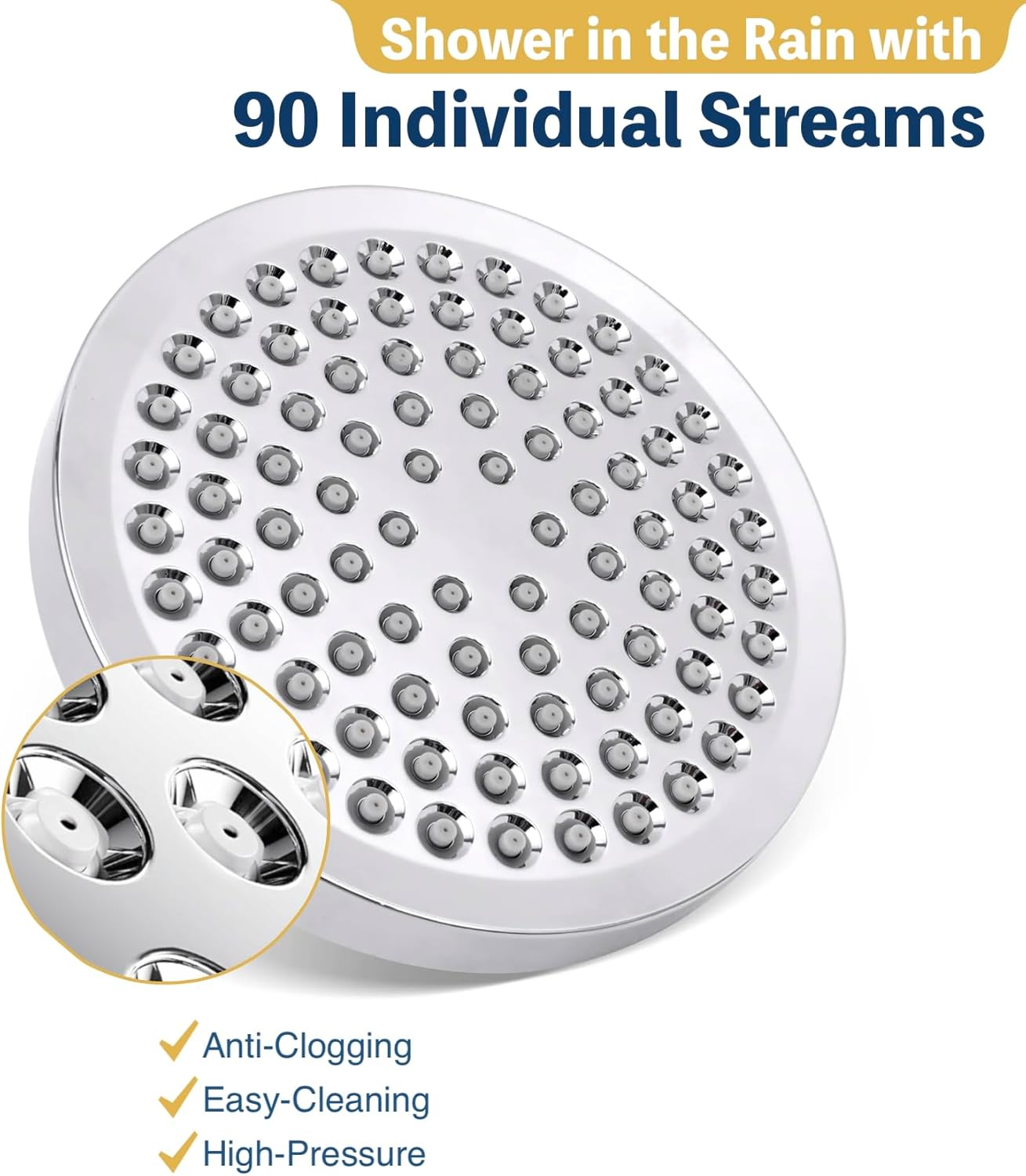 SIEYESCITY Ultimate 6" Rainfall Shower Head – High-Pressure Luxury Spa Experience for Less! 💎 - Zeta Store